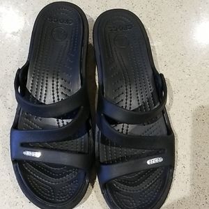 Crocs Black Patricia Slide Sandals
#Crocks
#Black Sandal
#Slides